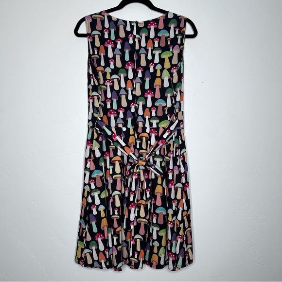 LA Soul Colorful Mushroom Print Mini Dress Pleated Skirt Size XL Cottagecore - Picture 2 of 12